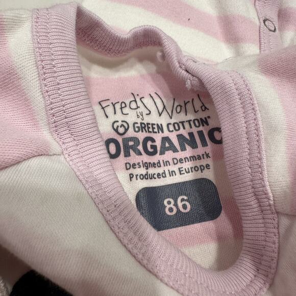 Green Cotton White Bunny Appliqué Pink Stripe Romper - Picture 7 of 7